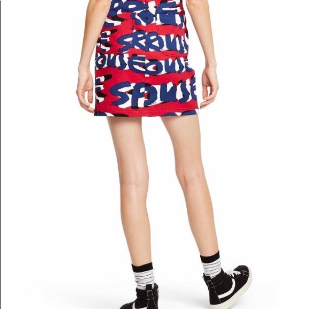Graffiti Print Mid-Rise Mini Skirt